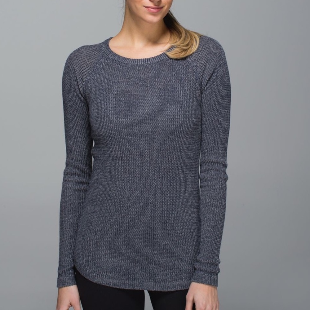 Lululemon Cabin Yogi Long Sleeve Inkwell / Heathered Medium Grey Sweater 2
